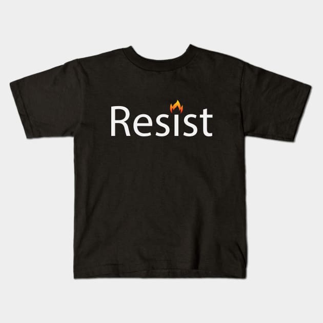 Resist resisting typography design Kids T-Shirt by BL4CK&WH1TE 